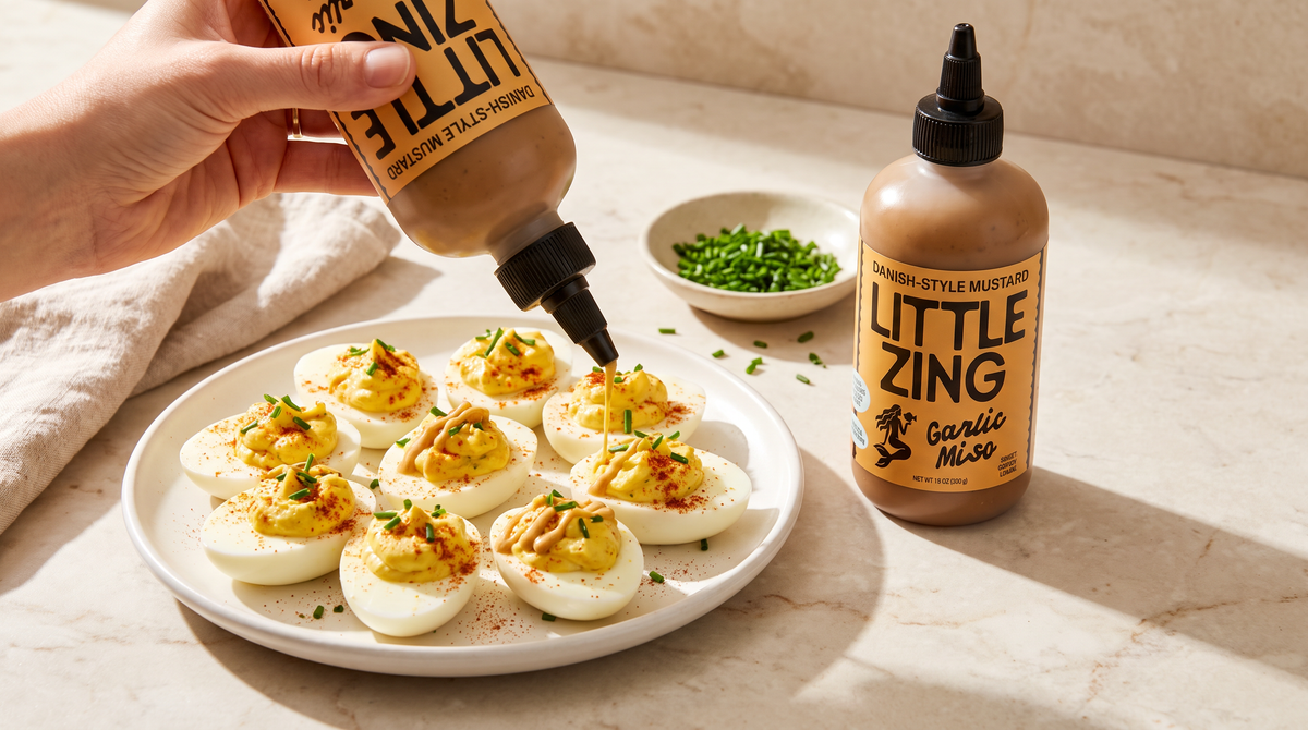 Garlic Miso Deviled Eggs